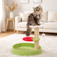 Arbre à chat élégant et écologique en velours, multi-niveaux, avec poteaux en sisal, pour chats de grande taille, pour jouer et se reposer en intérieur, en carton