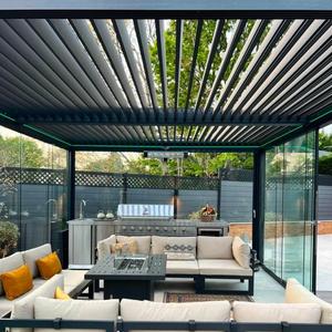 Pergola à lames orientables en aluminium thermolaqué robuste, imperméable, écologique, résistante au vent, pour extérieur, abri de jardin, prix usine, OEM - Product Image 6