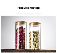 Pot de conservation en verre borosilicate de haute qualité avec couvercle en bambou, hermétique et écologique, pour la conservation des aliments