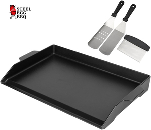 <span class=keywords><strong>Plaque</strong></span> de cuisson universelle <span class=keywords><strong>en</strong></span> <span class=keywords><strong>fonte</strong></span> <span class=keywords><strong>pour</strong></span> barbecue à gaz avec ensemble de spatules, 2 inserts de <span class=keywords><strong>plaque</strong></span> de cuisson, grande <span class=keywords><strong>plaque</strong></span> plate <span class=keywords><strong>pour</strong></span> barbecue - Product Image 1