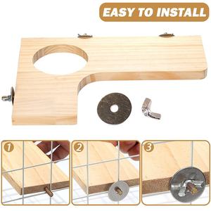 Plataforma de jaula para hámster, accesorios de madera, Chinchilla en forma de L, plataforma de juego con agujero redondo, juguetes de Pedal de madera no tóxicos - Product Image 3