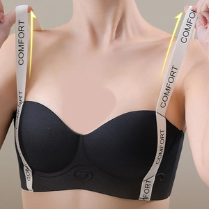 Reggiseno Sottile Monocolore <span class=keywords><strong>Senza</strong></span> <span class=keywords><strong>Ferretto</strong></span>, Stile Slim Push-up, Traspirante e Confortevole, Intimo Lucido <span class=keywords><strong>Senza</strong></span> Cuciture - Product Image 1