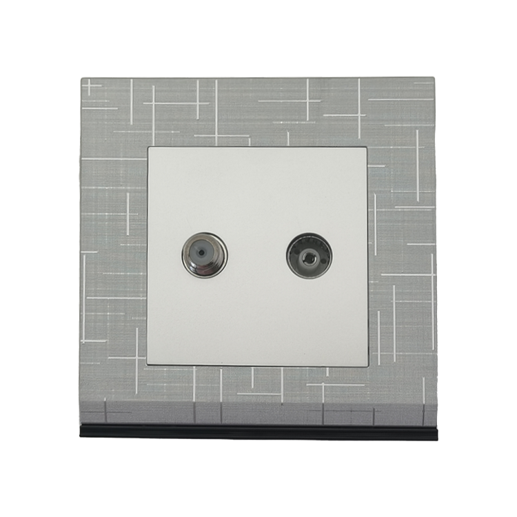 Double Pole Double 13a Multi Wall Switched Socket Luxury UK Electrical Power Outlets Silver Brush Meteor Rain Series