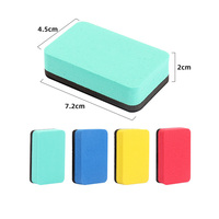 Gomme effaceur magnétique en mousse EVA Abi BY-358 Mini 7,3x4,4x2cm pour tableau blanc, usage scolaire, en tissu feutré blanc, emballage sac OPP