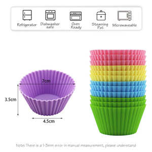 Moule de cuisson en silicone de qualité alimentaire, réutilisable, écologique et coloré pour muffins et cupcakes, vente en gros pour la maison - Product Image 5