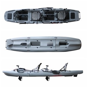 Nouveau Vicking Kayak modulaire 14.5 FT trois sections 2 personnes Kayak détachable facile épissure pêche pédale lecteur Kayak HDPE pêche - Product Image 5