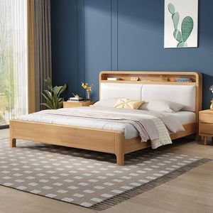 Cama de Madera Maciza de Alta Calidad con Almacenamiento Abierto, Estilo Moderno Minimalista, Solo $88 para Hogares Europeos y Americanos 902 Alta Calidad - Product Image 5