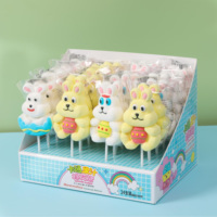 Vente en gros OEM de sucettes en guimauve halal faites à la main, saveur fruitée, forme géante de lapin de Pâques, pour Pâques