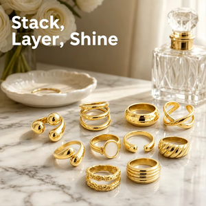 Anillo Grueso Irregular de Acero Inoxidable Chapado en Oro de 18K, Clásico e Impermeable, Marca Boli, Venta al Por Mayor OEM, Joyería de Moda para Uso Diario - Product Image 2