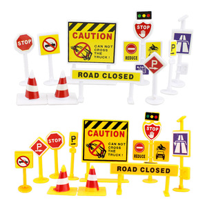 Construction Road Signs Cake Toppers Plastic Reusable Birthday Decorations - Product Image 4