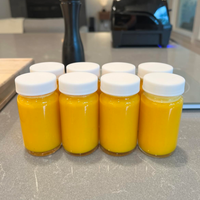 En stock 60ml 2oz verre Wellness Shot avec couvercle pour liquide mini pot large bouche réutilisable petites bouteilles de jus de gingembre clair shot