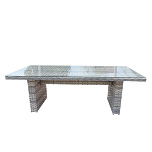 Muebles de Jardín de ratán para exteriores, mesa Rectangular, juego de comedor, 7 piezas - Product Image 5