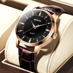 Reloj de pulsera de cuero para hombre, estilo casual de negocios, nuevo reloj de cuarzo, resistente al agua, luminoso. - Product Image 1