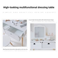 Ensemble de coiffeuse en bois pour enfants, table de maquillage princesse avec boîte à bijoux et miroir, jouet de jeu d'imitation pour filles