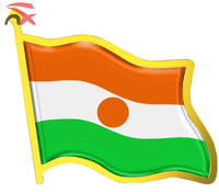 Badge de revers patriotique du Niger en métal, design usine, pour vêtements et chapeaux