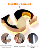 Letrero Luminoso con Letras de Canal Iluminadas por LED, Retroiluminadas, de Acero Inoxidable, Personalizadas en 3D, para Interiores o Exteriores