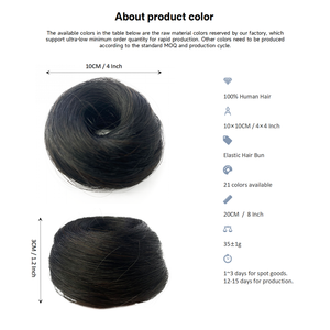 F04 35g <span class=keywords><strong>capelli</strong></span> indiani Remy <span class=keywords><strong>capelli</strong></span> lisci bassi e lisci Chignon con 21 colori accessori per <span class=keywords><strong>capelli</strong></span> ciambella spessa - Product Image 5