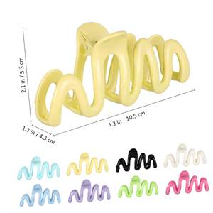 Pinzas de Pelo de Plástico de 10.5cm Color Crema con Diseño de Ondas de Hada, Pinzas de Pelo Modernas para Mujer, Venta al Por Mayor de Fábrica - Product Image 2