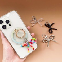 Chaînes de perles papillon, accessoires mobiles, support magnétique pour téléphone compatible avec iPhone MagSafe