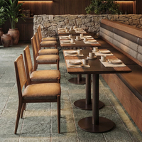 Mobilier commercial pour café, restaurant de restauration rapide, ensembles de tables et chaises en bois, banquette de restaurant en bois, table et chaise