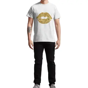 B2c Hot Selling Solid Men'S T-Shirts Custom Printing Cotton Oversize Graphic T Shirts High Quality Glitter Print T Shirt For Men