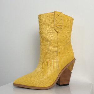 2022 <span class=keywords><strong>stivaletti</strong></span> stivali da <span class=keywords><strong>donna</strong></span> autunno inverno moda calda punta a punta zeppa scarpe <span class=keywords><strong>tacco</strong></span> alto stivali eleganti da Cowboy occidentali di grandi dimensioni - Product Image 4