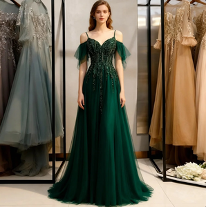 Verde smeraldo Plus Size abito da sera con strascico Sweep-elegante abito da dea <span class=keywords><strong>per</strong></span> il Gala - Product Image 1