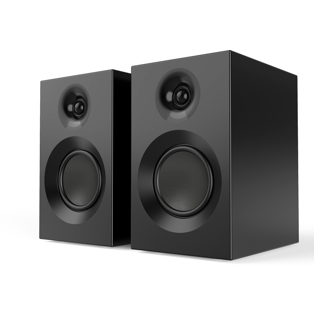 100W Active 2.0CH Bookshelf Speakers with RGB LED Lighting-Hi-Fi Surround Sound System for Home Theatre & Music