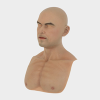 Visage humain artificiel Cosplay Crossdressing fête transgenre film Silicone masque masculin véritable silicone jeune homme tête couvre-chef