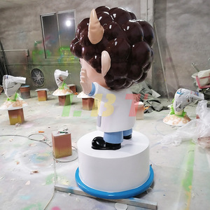 Figurine de dessin animé en fibre de verre Libit, sculpture artistique sur pied, décoration de bureau, faite à la main, personnalisée - Product Image 1
