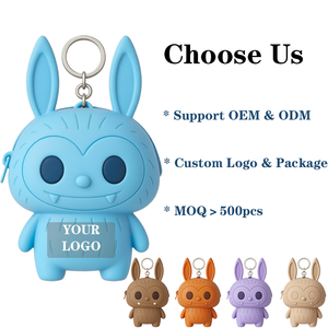 Cute <b>IP</b> Design Silicone Coin Purse Keychain Soft Waterproof Zipper Coin Pouch Cartoon Mini Keychain Wallet for Kids & Girls - Product Image 4