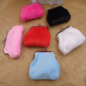 Nuovo colore caramella 3 pollici <span class=keywords><strong>donna</strong></span> peluche pochette borsa a gettoni mini borsa cosmetica fibbia chiusura a scatto <span class=keywords><strong>portafoglio</strong></span> autunno e inverno - Product Image 2