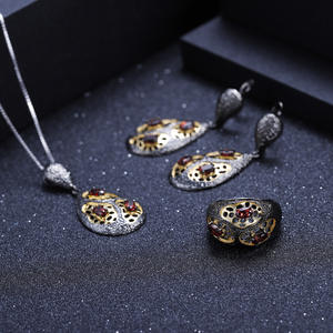 วิชั่น คริสตัล ไรน์สโตน ฮอลโลว์ริงอัญมณีฝังวินเทจหรูหรา 925 เงินผู้หญิงเครื่องประดับปาร์ตี้ฤดูใบไม้ร่วง 2021 - Product Image 4