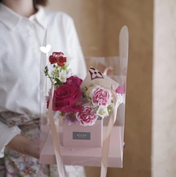 Emballage de fleurs en PVC, sac fourre-tout, boîte transparente d'arrangement de fleurs de Bouquet, vente en gros