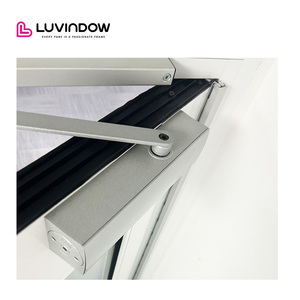 Luvindow Geluiddichte Aluminium Frame Dubbele Glazen Commerciële Deuren Winkel Voor Ingang Beveiliging Scharnierende Draaideuren - Product Image 4
