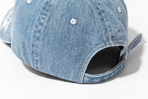Logotipo bordado personalizado Vintage angustiado liso branco Denim pai chapéus