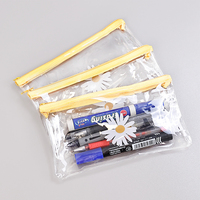 Sac à fermeture éclair en PVC transparent de petite taille personnalisé pour la présentation de boucles d'oreilles, de colliers, de bijoux, d'articles de papeterie, emballage de stylos, pochette à fermeture éclair