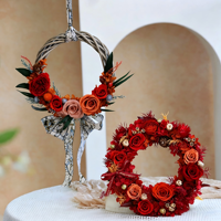 Corona de Rosas Preservadas al por Mayor, Decoración Floral Eterna Hecha a Mano para Bodas, Día de la Madre, Graduaciones, Larga Duración de 3 a 5 Años