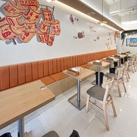 Ensemble table et chaises de salle à manger modernes en contreplaqué, vente en gros d'usine, mobilier de restauration commercial pour restaurants, cafés, bistrots, OEM ODM, taille personnalisée