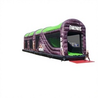 Château gonflable géant en PVC pour enfants et adultes avec toboggan combiné, parcours d'obstacles gonflable disco, jeu de course amusant commercial