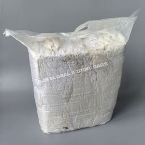 Chiffons de nettoyage industriels en coton blanc recyclé, chiffons en molleton pour le nettoyage - Product Image 1