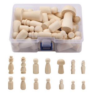 Juego de marionetas de madera, 42 piezas, color natural, juguete pintado DIY, adorno para manualidades infantiles - Product Image 1