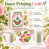 160 Buah Set Mahjong Amerika Ubin Motif Bunga Taman Segar Titik Retak Bams Jokers Kosong Cadangan Akrilik Lapis Ganda Grosir
