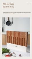 Planche à découper et bloc de préparation en bois de style piano, épaisseur 2,0 cm, durable et antibactérien pour la cuisine
