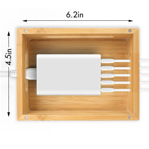 <span class=keywords><strong>Amazon</strong></span> — station de chargement en bois et bambou, câble non inclus, nouveau design, 2021 - Product Image 4
