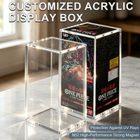 Boîtier de présentation magnétique en acrylique ETB monobloc pour boosters TCG horizontaux, protection anti-UV, anti-poussière, empilable, transparent pour cartes
