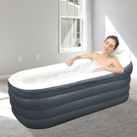 Baignoire Portable pour Adultes et Famille, Baignoire Spa de Sauna Pliable en Matériau Épaissi de Grande Capacité