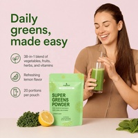 OEM ODM Super Greens Poeder Citroensmaak, Fruit Groente Kruiden Vitamine Complex Dagelijkse Wellness Blend, Groene Superfood Supplement