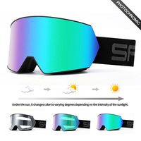 Masque de ski professionnel photochromique polarisé OTG, vision exceptionnelle, lentille magnétique, double couche, logo personnalisé, masque de snowboard d'hiver
