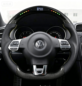 Volante Deportivo de Fibra de Carbono con Luces LED, Modelo Actualizado, para Volkswagen VW Golf MK5 MK6 MK7 7.5 <span class=keywords><strong>GTI</strong></span> GTD R Polo <span class=keywords><strong>GTI</strong></span> CC Passat Tiguan - Product Image 5